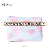 2017 hottest product wholesale promotional eco-friendly Best Selling BSCI women heart cotton cosmetic bag sublimation makeup bag