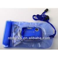 Transparent PVC waterproof lanyard pouch for camera or cell phone